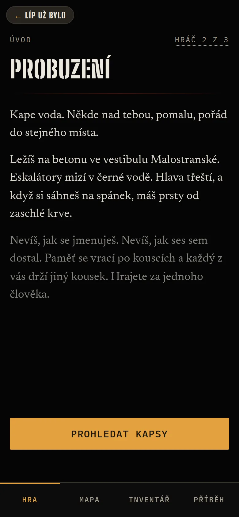 Hra v telefonu: úvodní text příběhu